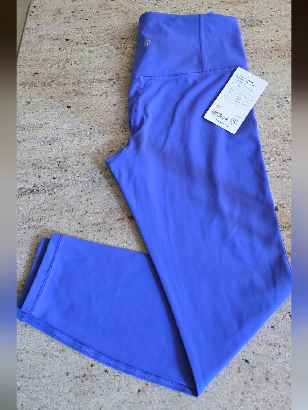 Athleta Elation Ultra High Rise 7/8 LeggingCornflower Blue Powervita NWT Med